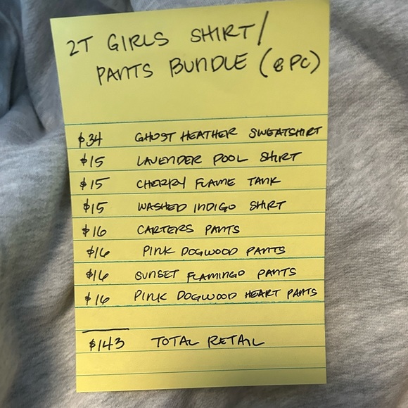 Girls 2T 8-pc top & pants bundle retail $143 brand new - Picture 2 of 13